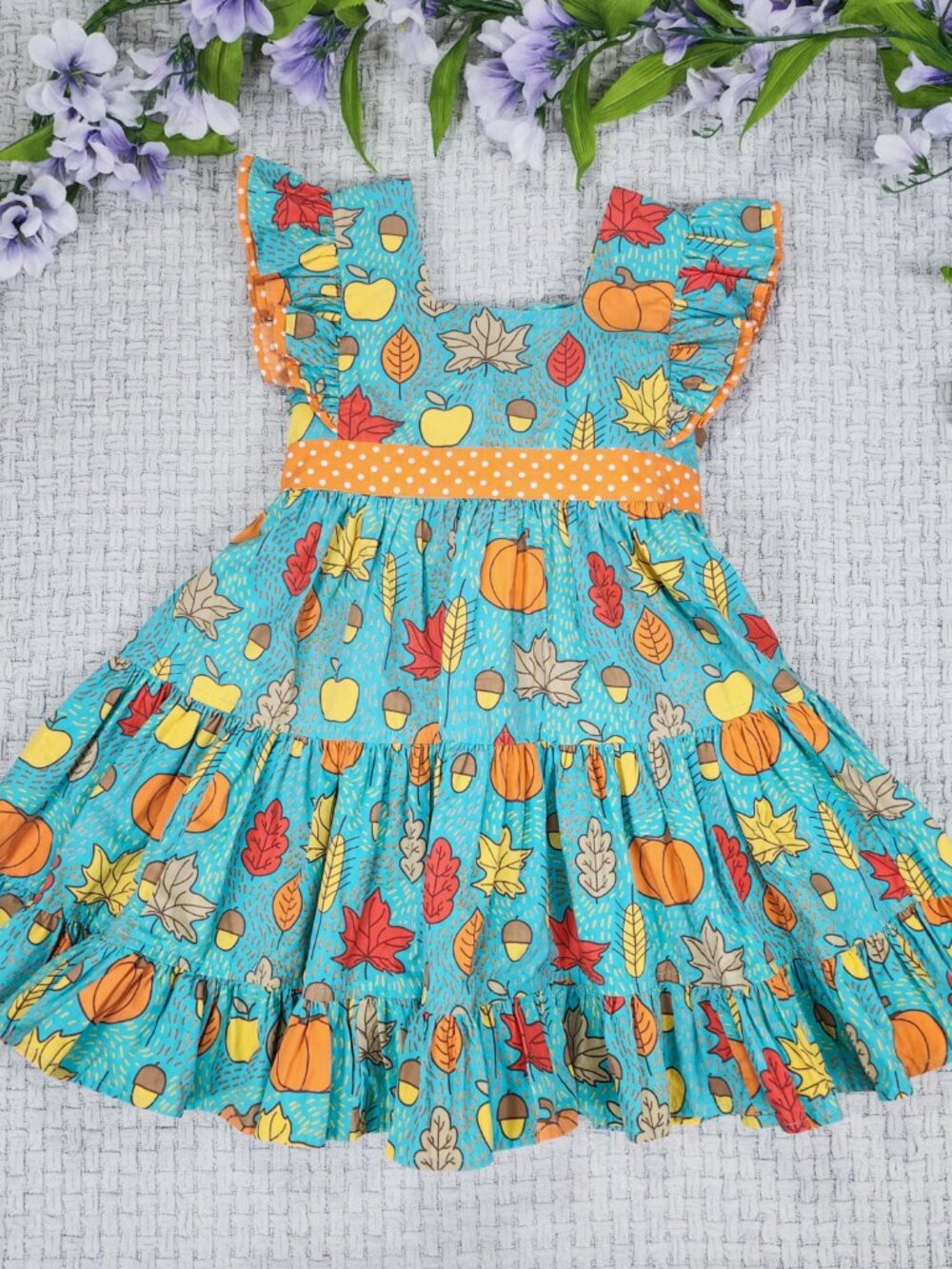 Eleanor Rose Grateful & Blessed Thanksgiving Parade Fall Pumpkin Dress